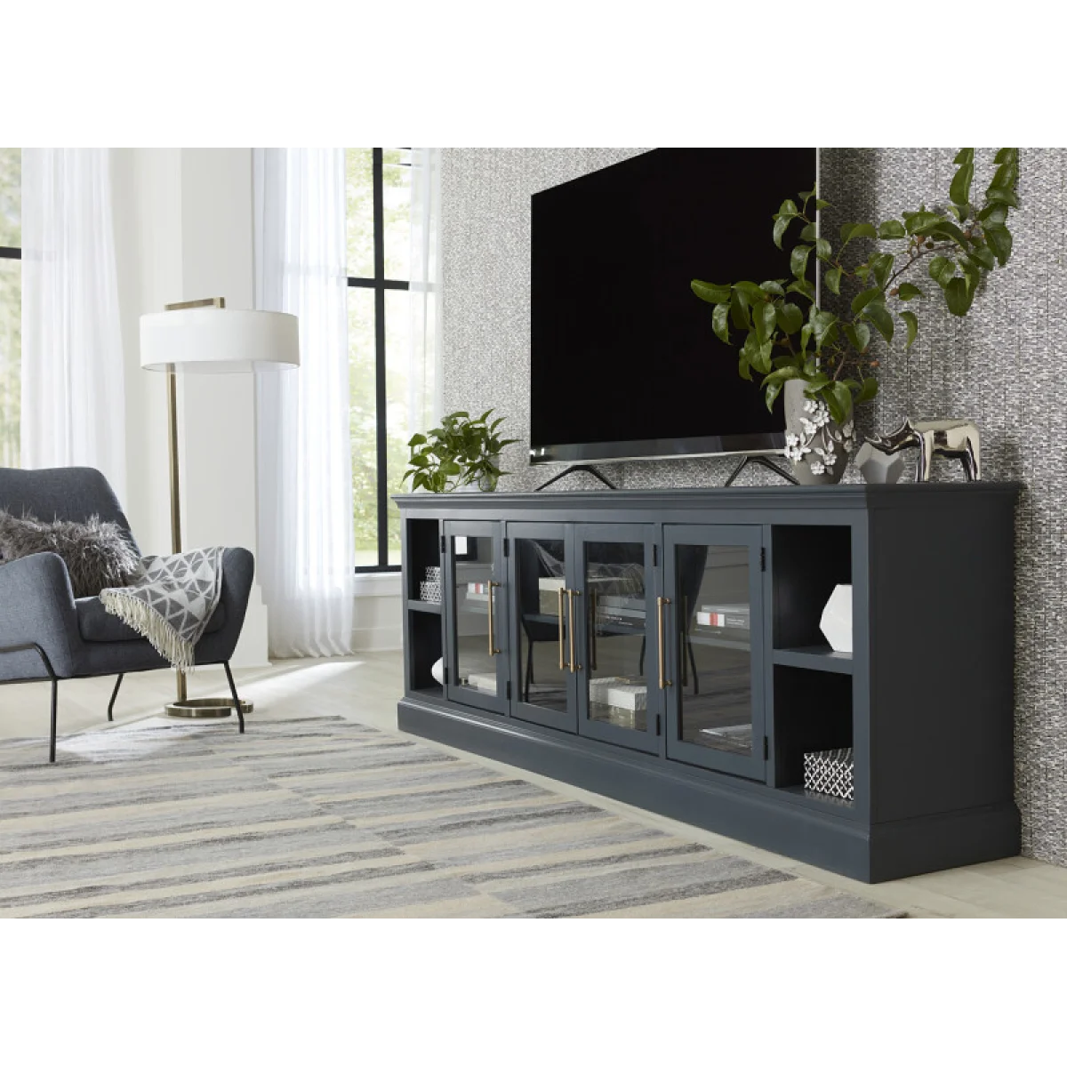 Byron 98″ Console W/ 4 Doors Entertainment Stands Aspen Home 8