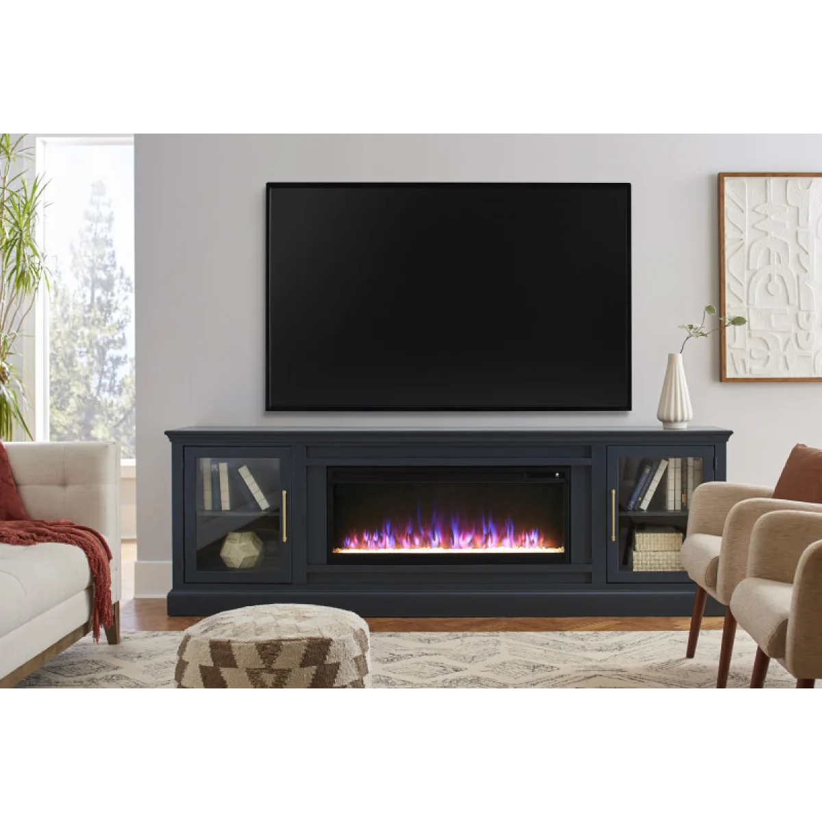 Byron 98″ Fireplace Console Fireplaces Aspen Home 8