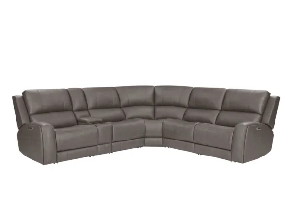 Belmont – Autumn Fog 6pc Zero-gravity Modular Power Reclining Sectional Recliners Autumn Fog