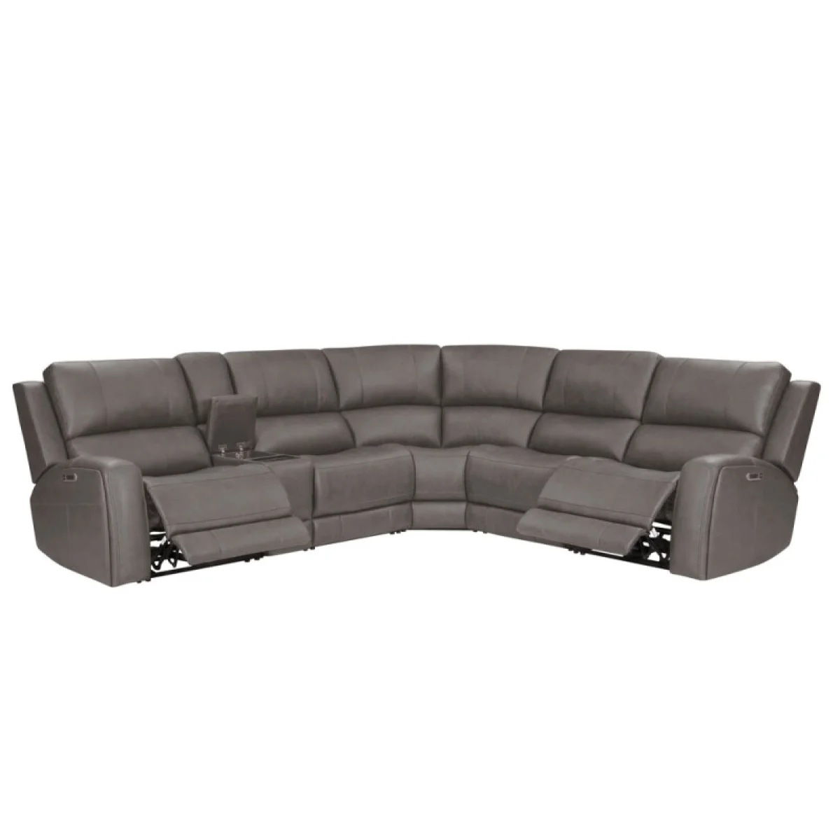 Belmont – Autumn Fog 6pc Zero-gravity Modular Power Reclining Sectional Recliners Autumn Fog 6