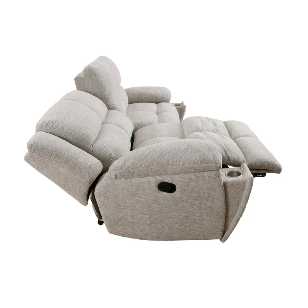 Buster – Opal Taupe Manual Dual Reclining Sofa Recliners Cream 10