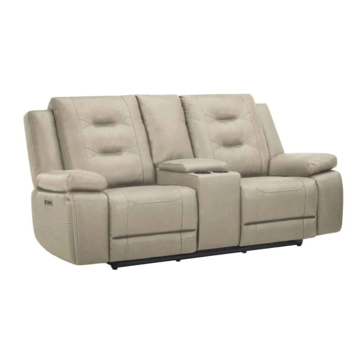 Caldwell – Tahoe Fog Power Console Loveseat Recliners Green 4
