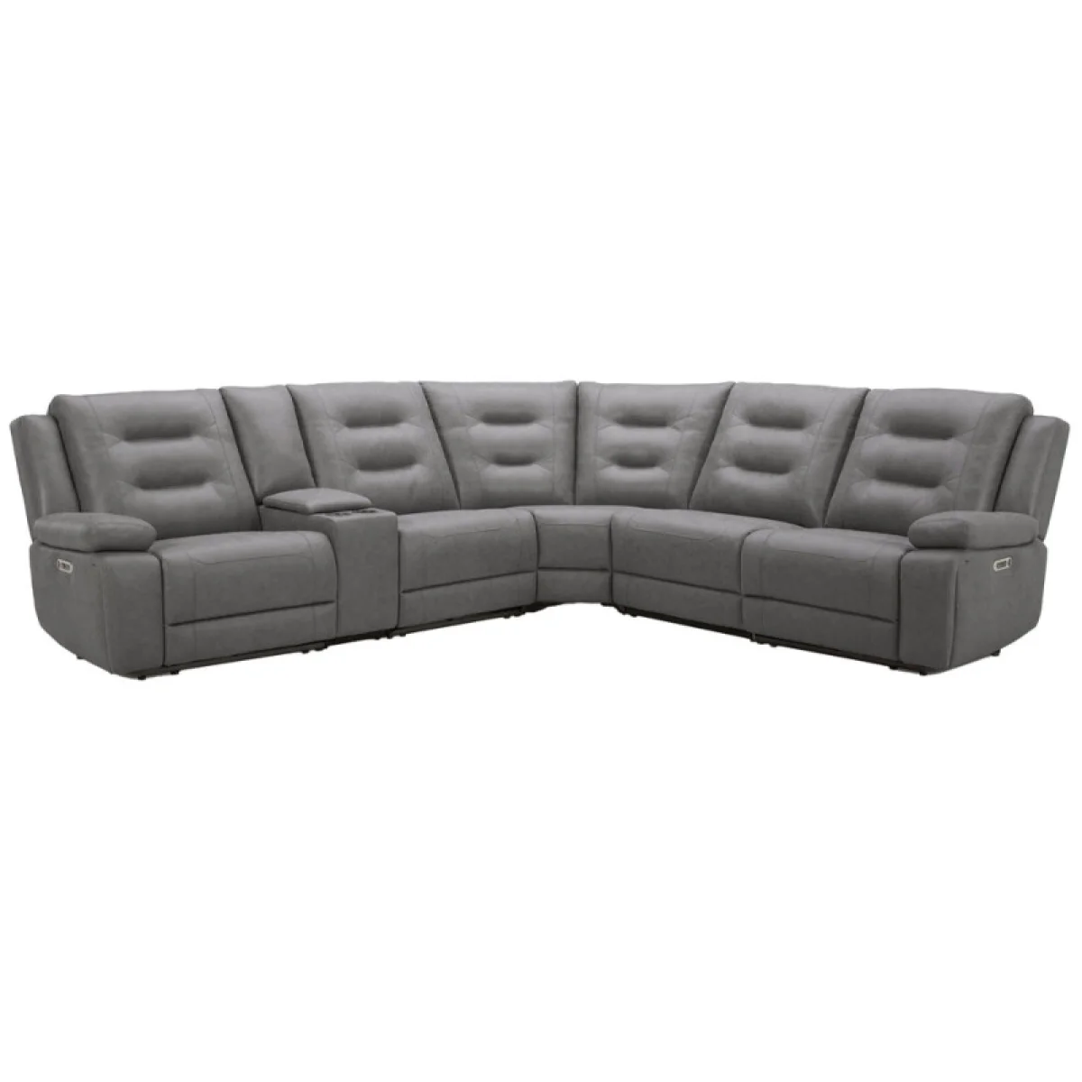 Caldwell – Tahoe Charcoal 6pc Modular Power Reclining Sectional Recliners Gray 4