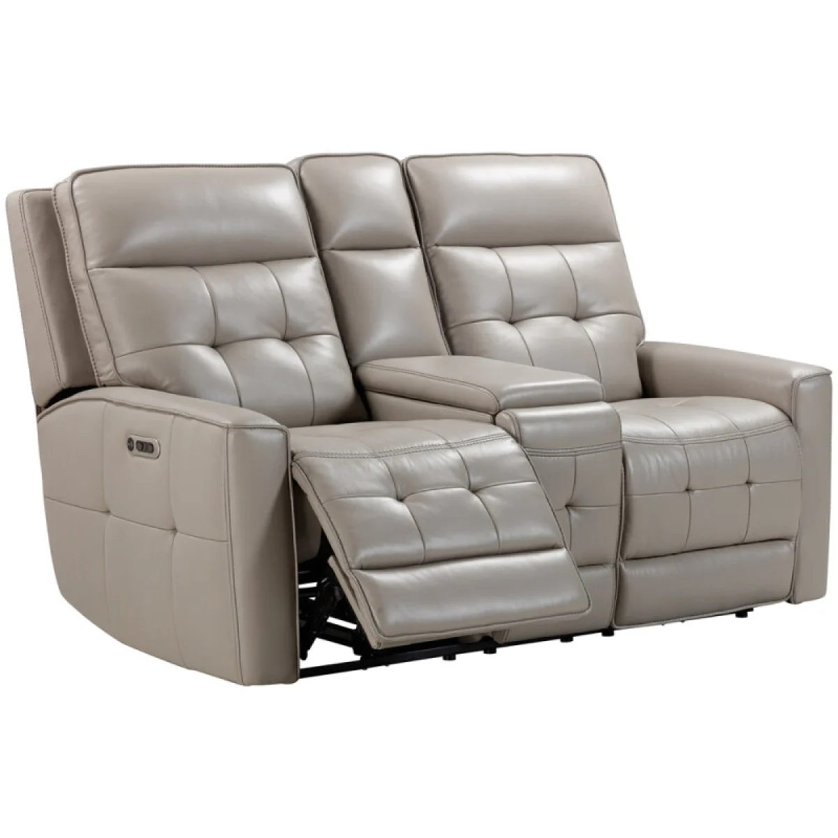 Canterbury – Pewter Power Zero Gravity Console Loveseat Recliners Gray 7