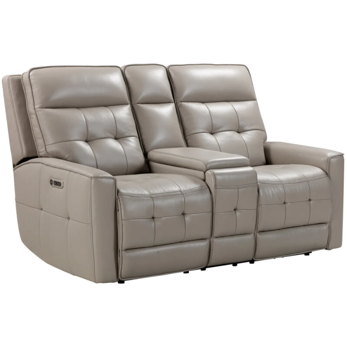 Canterbury – Pewter Power Zero Gravity Console Loveseat Recliners Gray 14