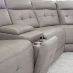 Canterbury – Pewter 6pc Zero Gravity Modular Power Reclining Sectional Recliners Gray 15