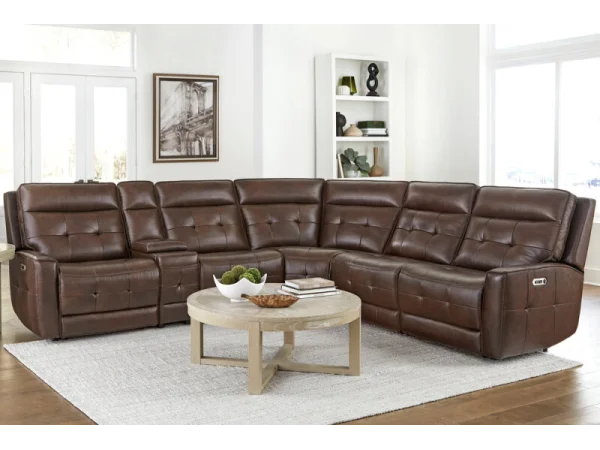 Canterbury – Pewter 6pc Zero Gravity Modular Power Reclining Sectional Recliners Gray 19