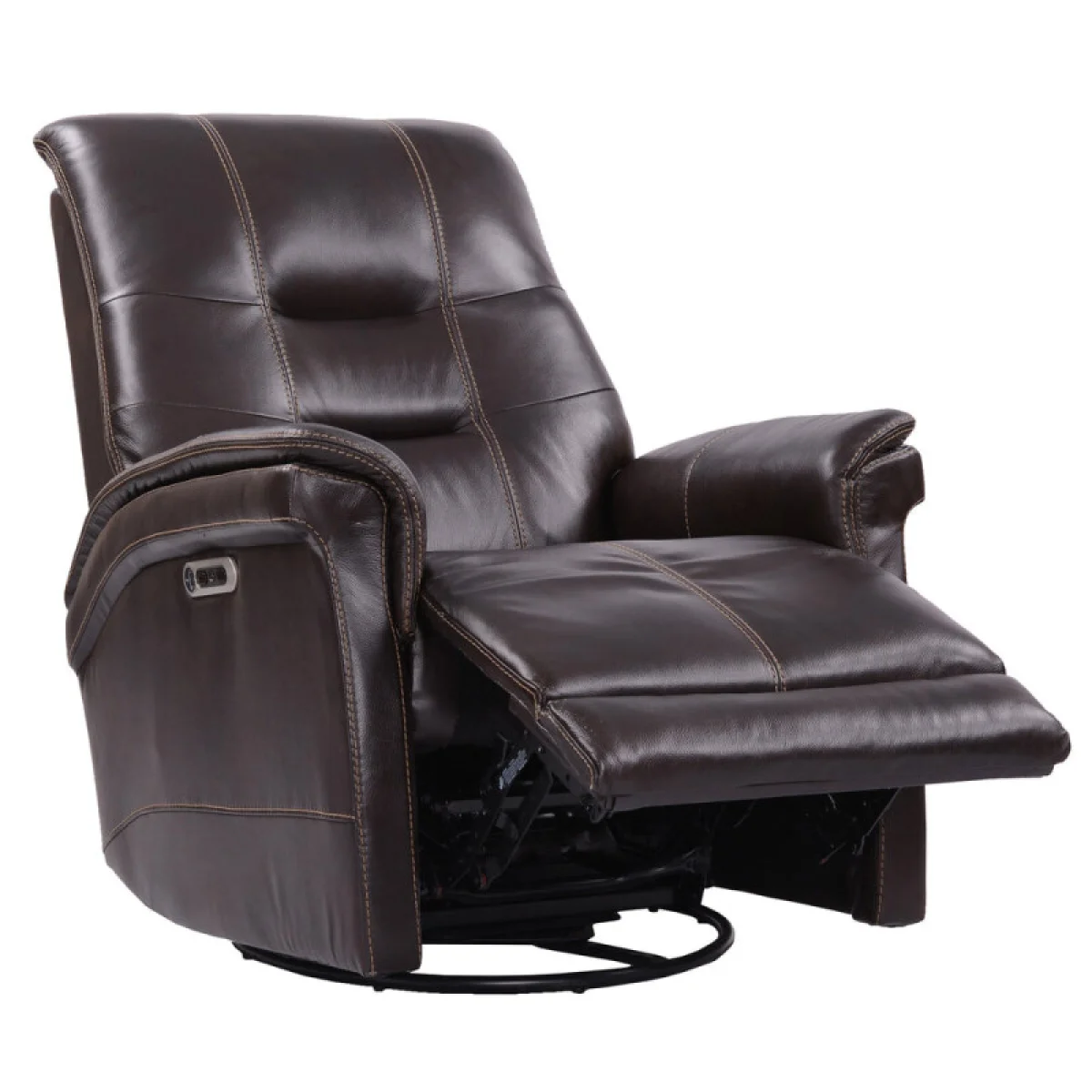 Carnegie – Verona Coffee – Powered By Freemotion Power Cordless Swivel Glider Recliner Recliners Brown 8