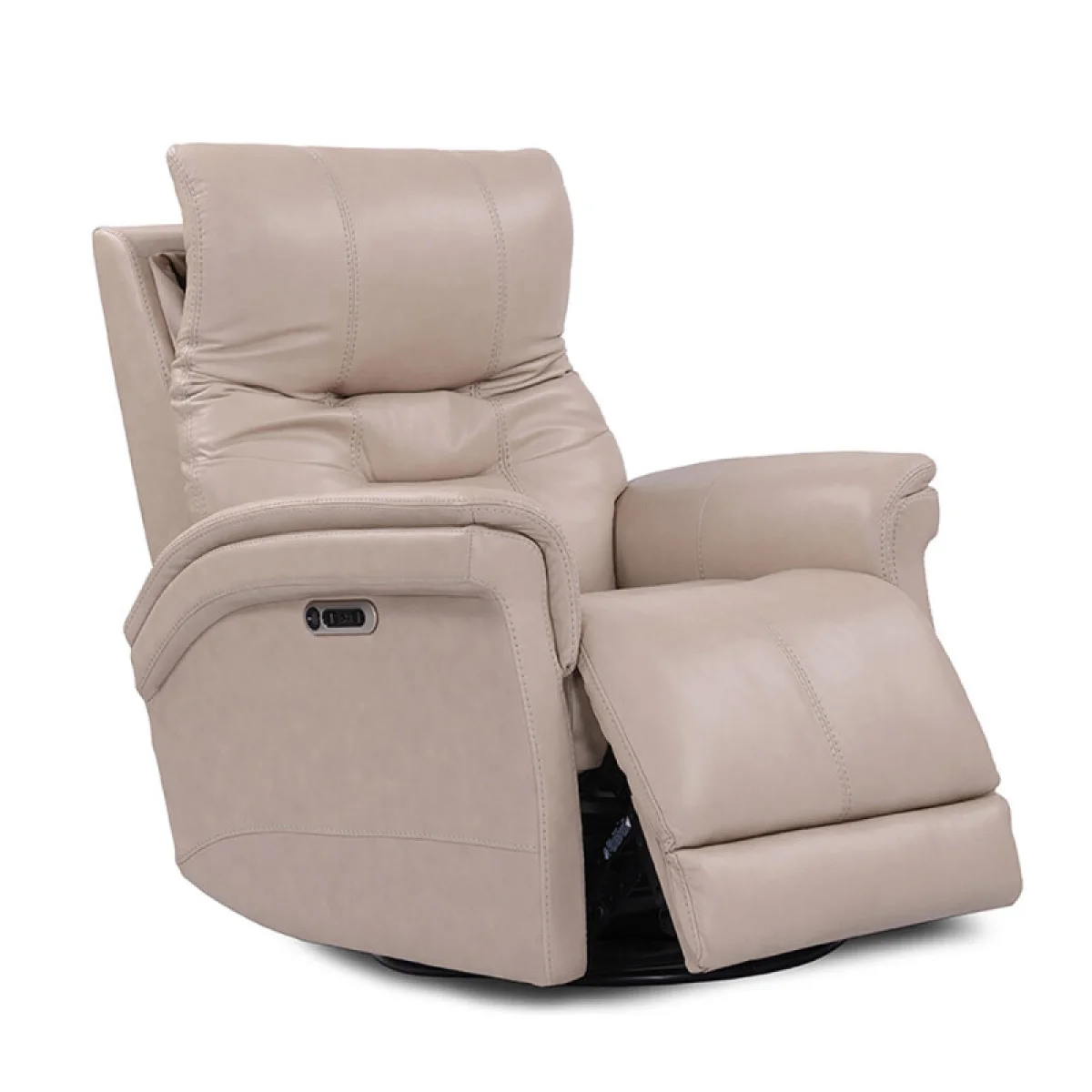 Carnegie – Verona Linen – Powered By Freemotion Power Cordless Swivel Glider Recliner Recliners Cream 6