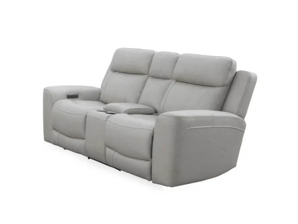 Calgary – Stone Power Console Loveseat Recliners Cream