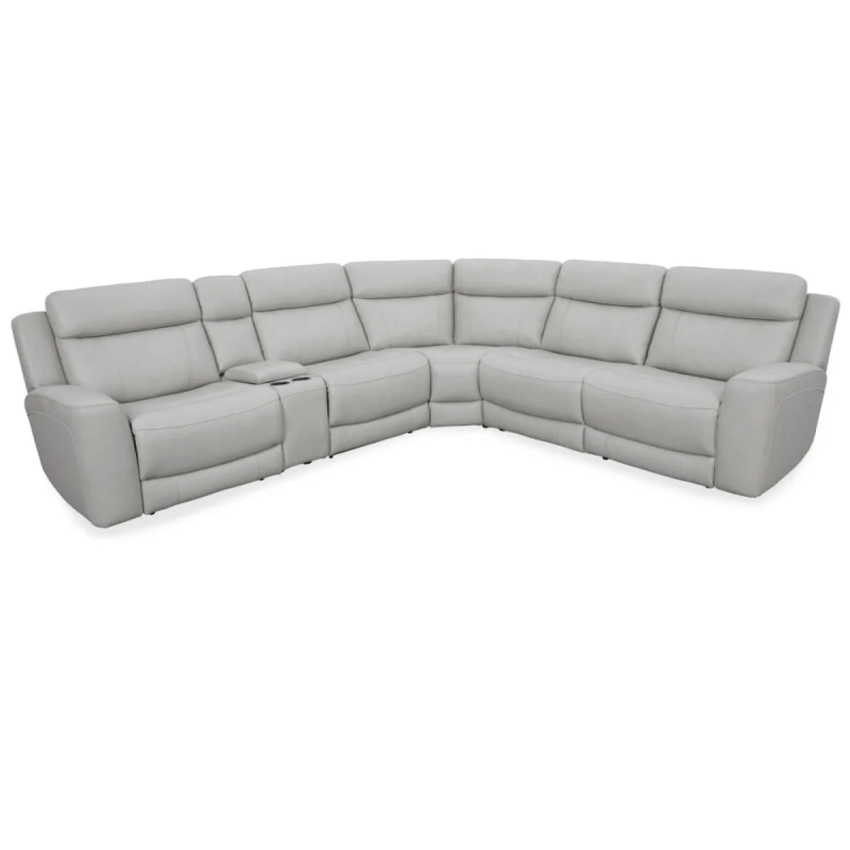 Calgary – Stone 6pc Modular Power Reclining Sectional Recliners Cream 4