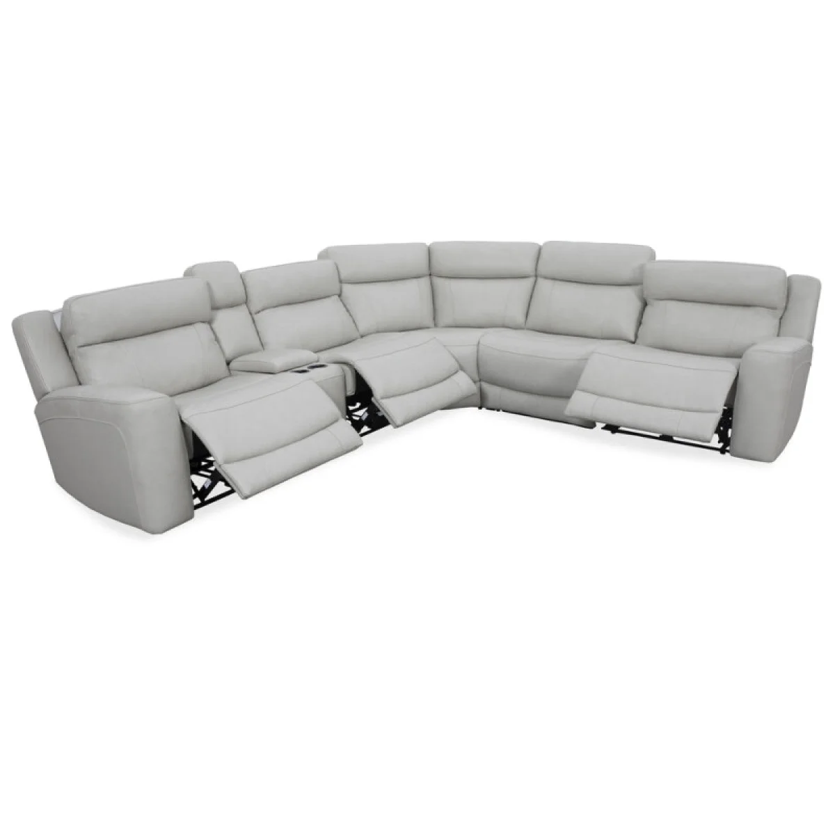 Calgary – Stone 6pc Modular Power Reclining Sectional Recliners Cream 6