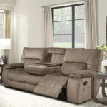 Chapman – Kona Manual Drop Down Table Sofa Recliners Brown 10