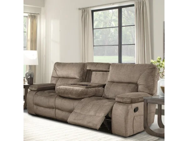 Chapman – Kona Manual Drop Down Table Sofa Recliners Brown