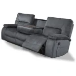 Chapman – Polo Manual Drop Down Table Sofa Recliners Gray 12