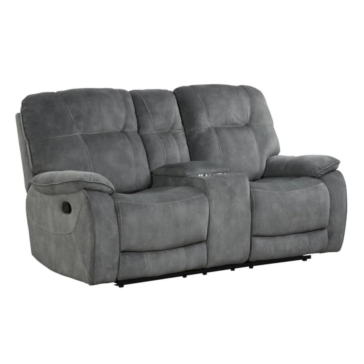 Cooper – Shadow Grey Manual Console Loveseat Recliners Brown 6