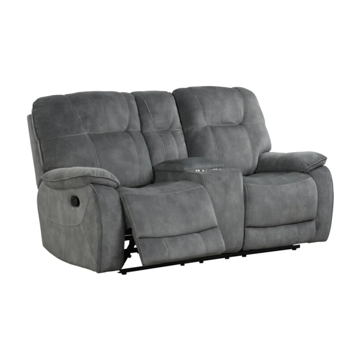 Cooper – Shadow Grey Manual Console Loveseat Recliners Brown 7
