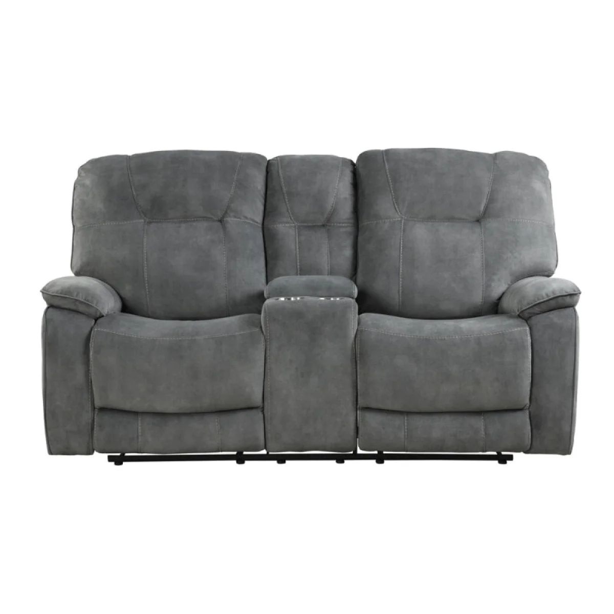 Cooper – Shadow Grey Manual Console Loveseat Recliners Brown 8