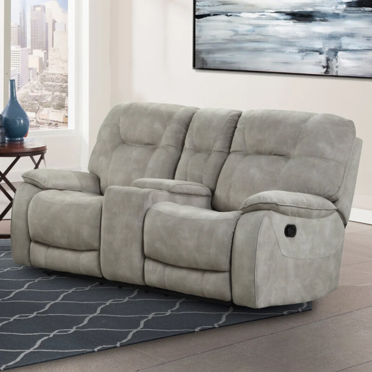 Cooper – Shadow Natural Manual Console Loveseat Recliners Gray 4