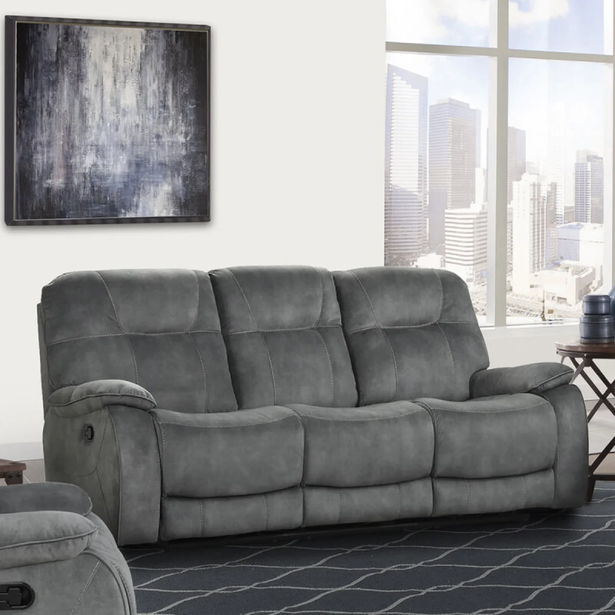 Cooper – Shadow Grey Manual Triple Reclining Sofa Recliners Brown 4