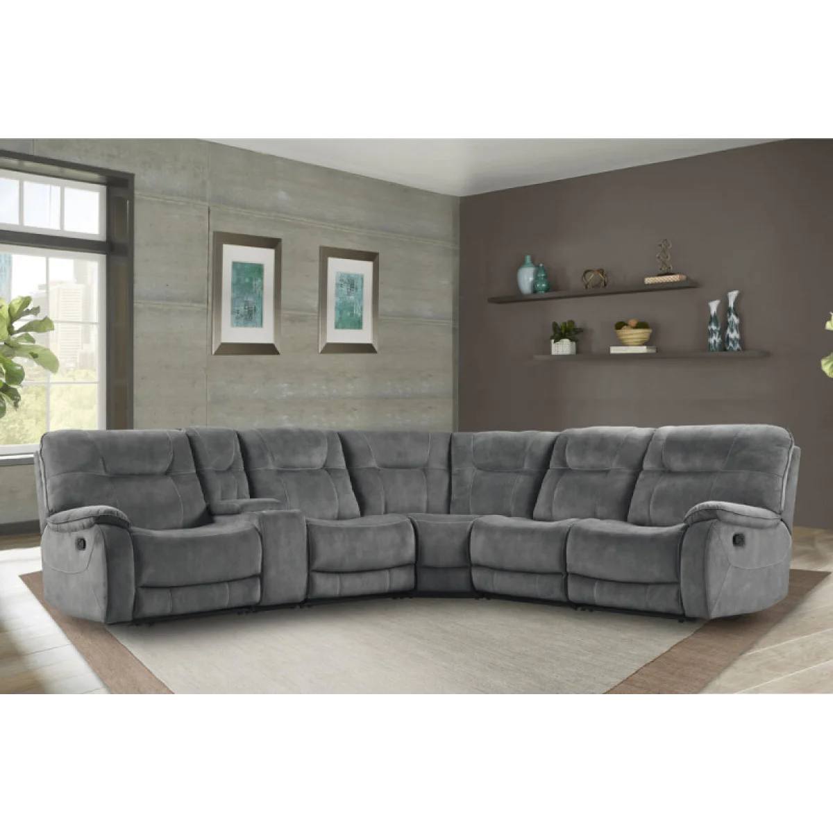 Cooper – Shadow Grey 6pc Package A (811l, 810, 850, 840, 860, 811r) Recliners Brown 4
