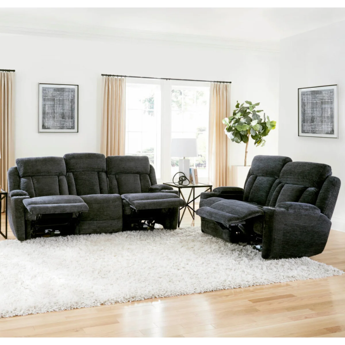 Dalton – Lucky Charcoal Power Loveseat Recliners black 6