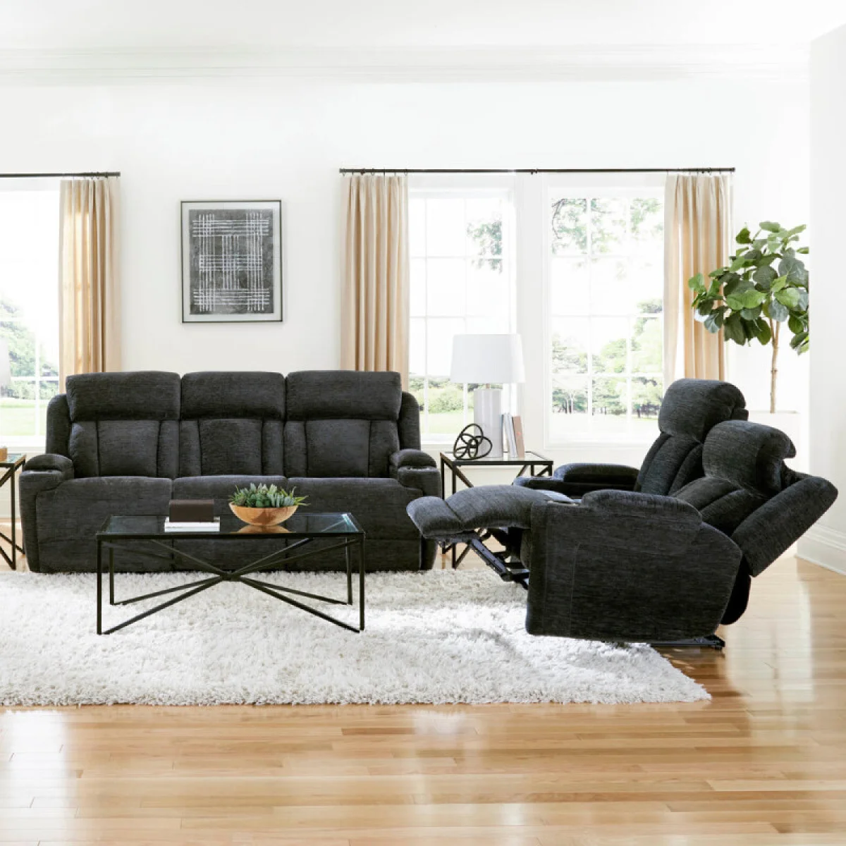 Dalton – Lucky Charcoal Power Loveseat Recliners black 8