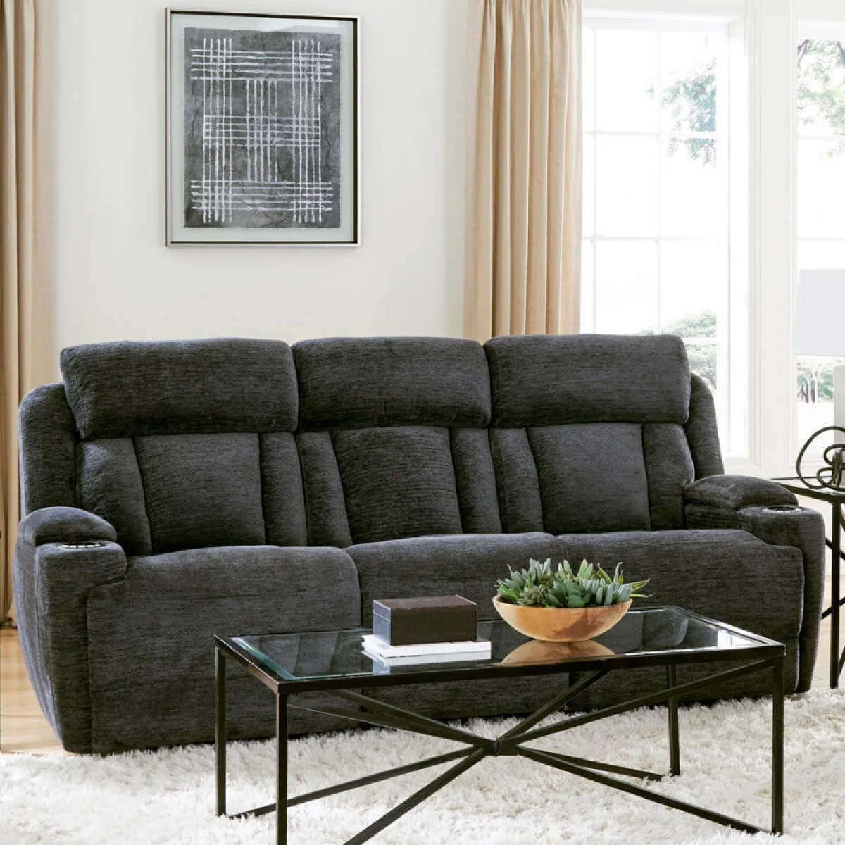 Dalton – Lucky Charcoal Power Sofa Recliners black 4