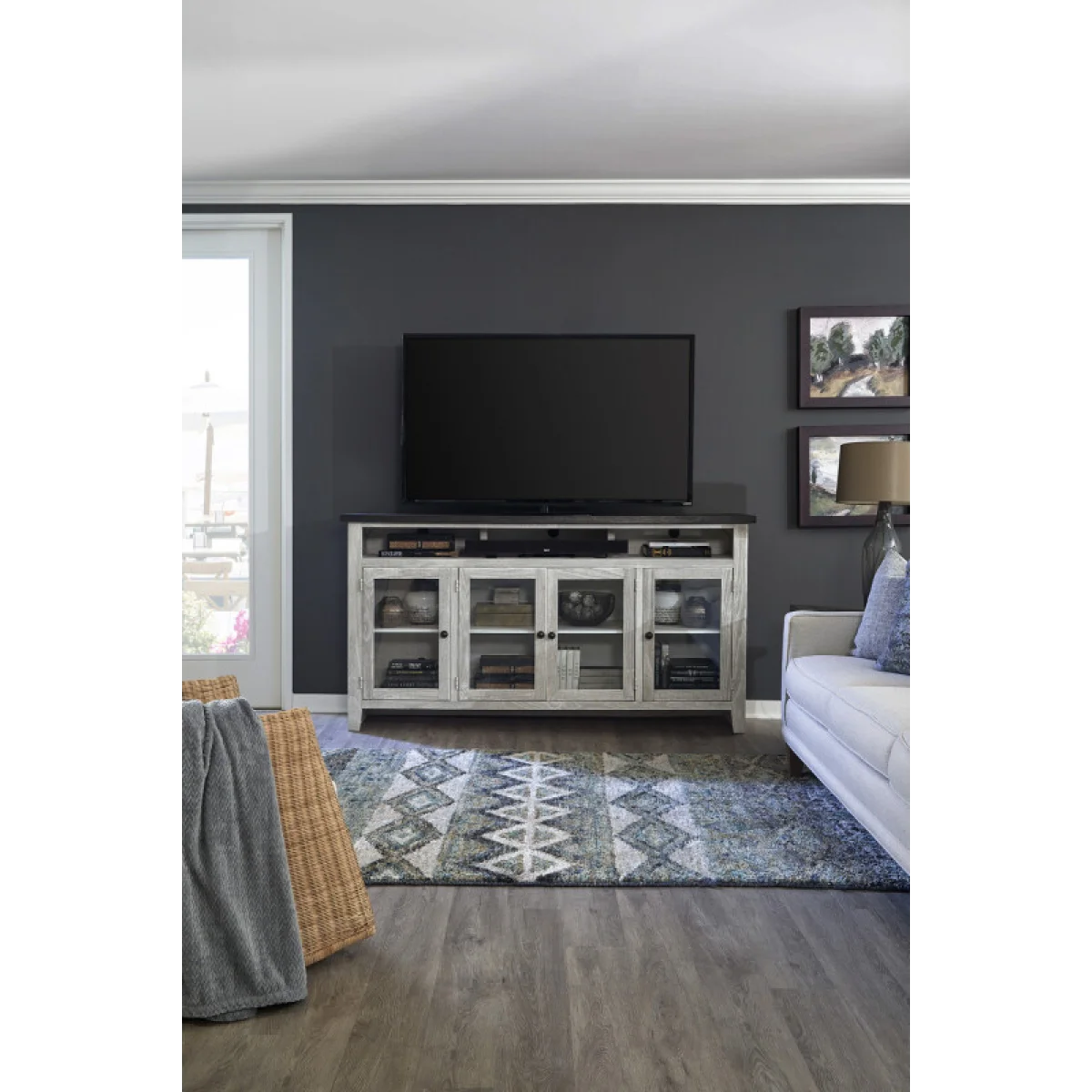 Eastport 74″ Highboy Console W/ 4 Doors Entertainment Stands Aspen Home 6