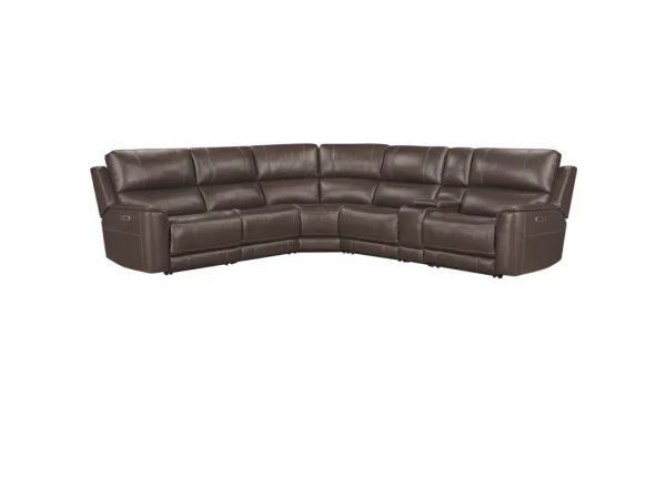 Easton – Steamboat Brown 6pc Power Zero Gravity Modular With Power Headrest And Lumbar Recliners Brown