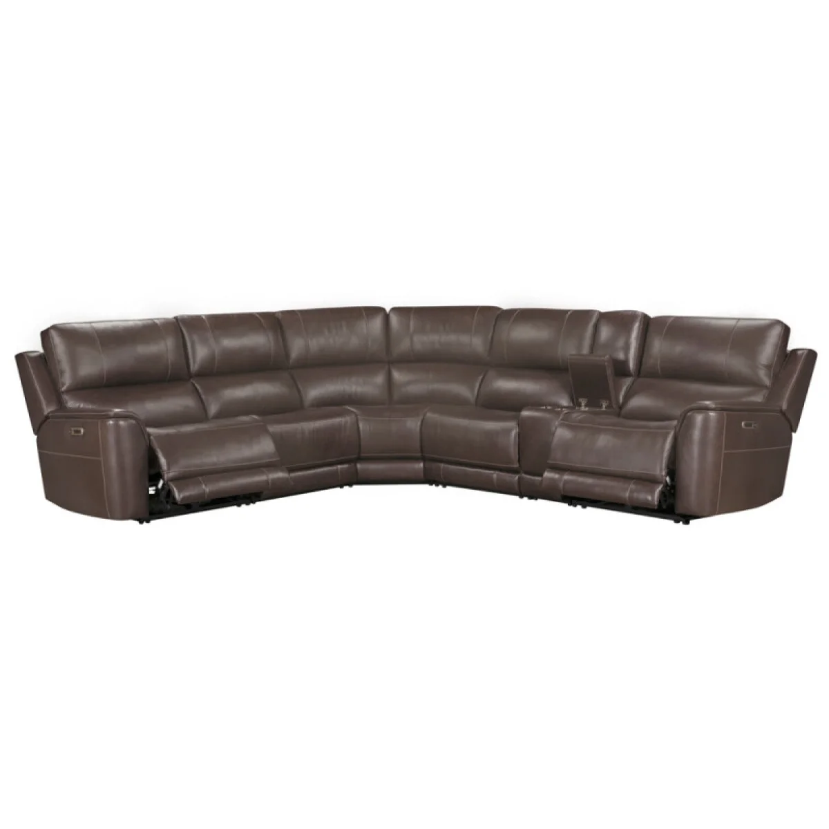 Easton – Steamboat Brown 6pc Power Zero Gravity Modular With Power Headrest And Lumbar Recliners Brown 6