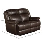 Eclipse – Florence Brown Power Loveseat Recliners Brown 10