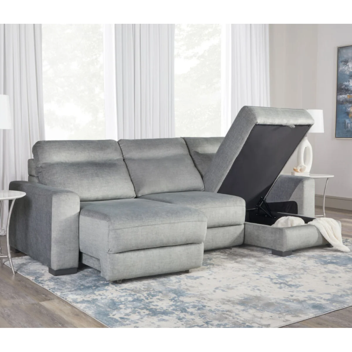 Elliot – Sterling Modular Slider Sofa Recliners Gray 9