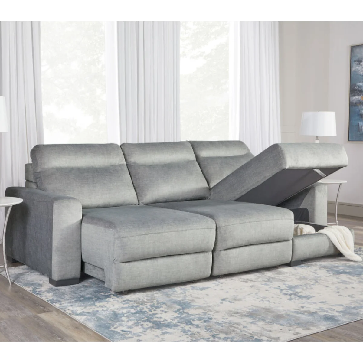 Elliot – Sterling Modular Slider Sofa Recliners Gray 14