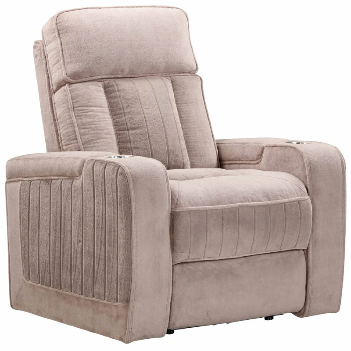 Equinox – Mushroom Power Recliner With Power Headrest Recliners Brown 4