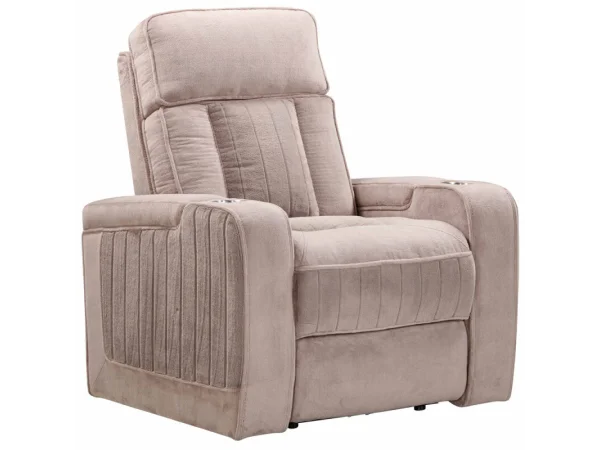 Equinox – Mushroom Power Recliner With Power Headrest Recliners Brown