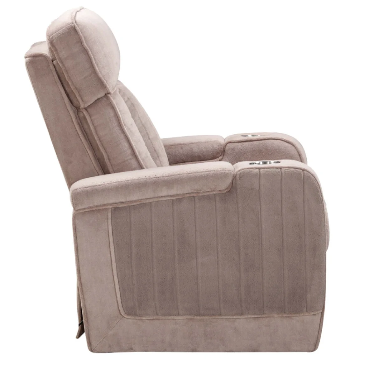 Equinox – Mushroom Power Recliner With Power Headrest Recliners Brown 9