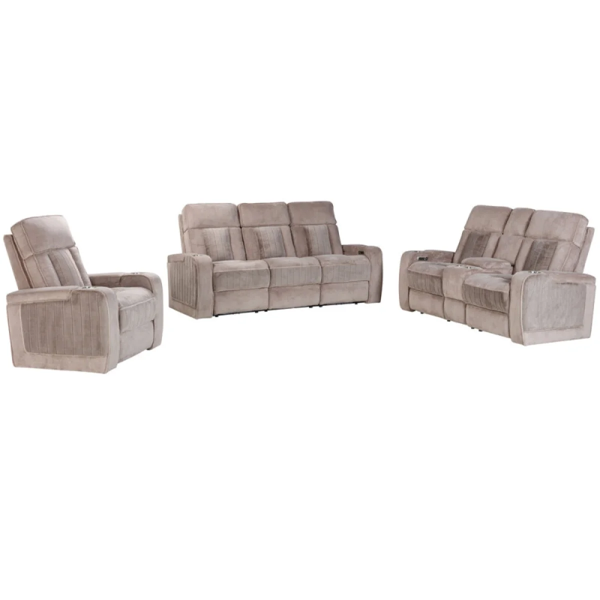 Equinox – Mushroom Power Recliner With Power Headrest Recliners Brown 11