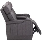 Equinox – Mercury Power Console Loveseat With Power Headrests Recliners Brown 15