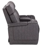 Equinox – Mercury Power Console Loveseat With Power Headrests Recliners Brown 17