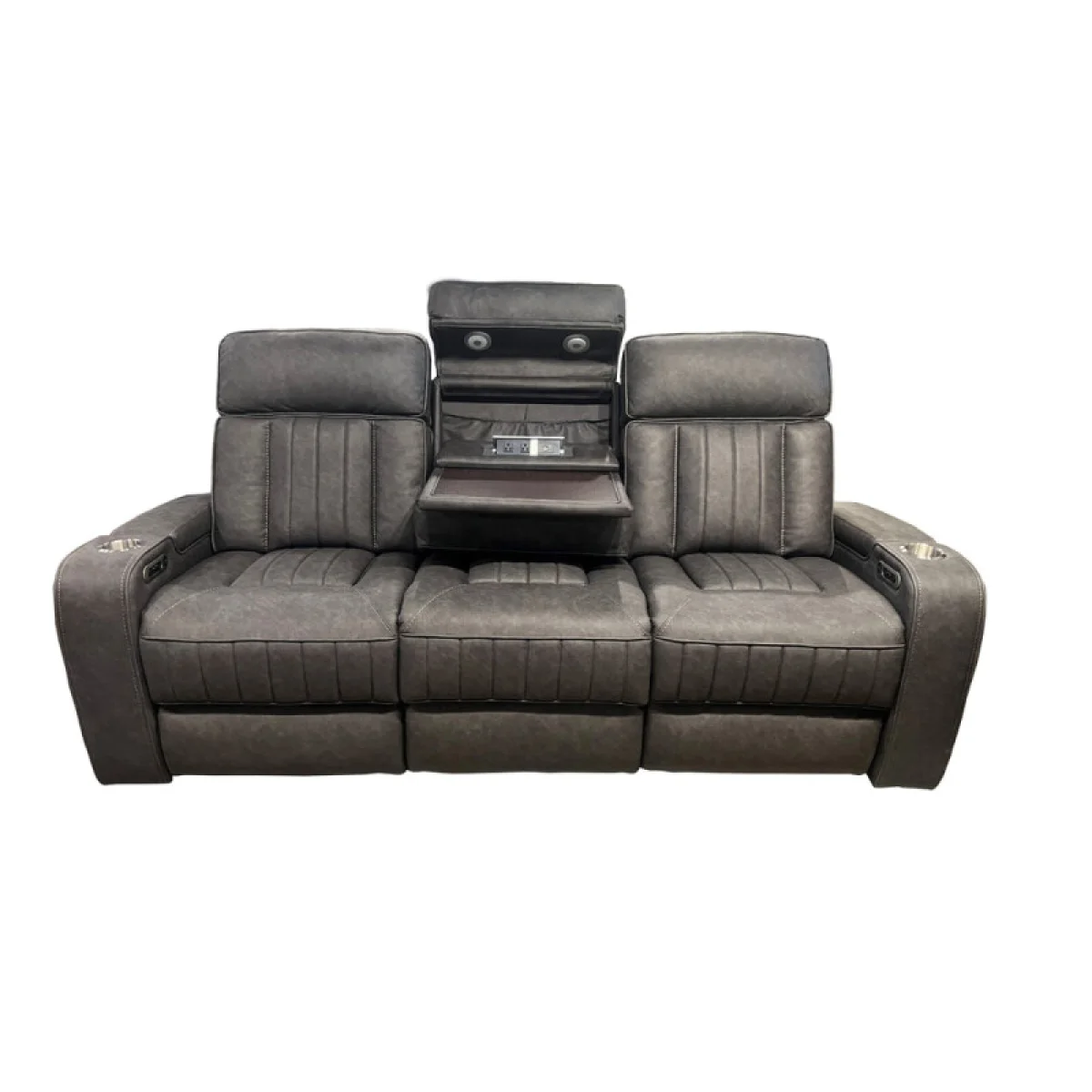 Equinox – Mercury Power Sofa With Power Headrests Recliners Brown 6