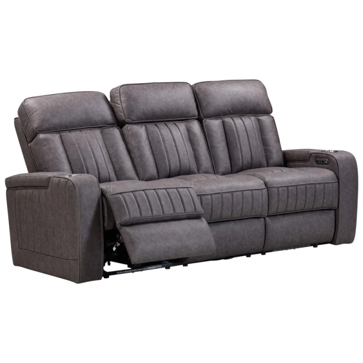 Equinox – Mercury Power Sofa With Power Headrests Recliners Brown 7