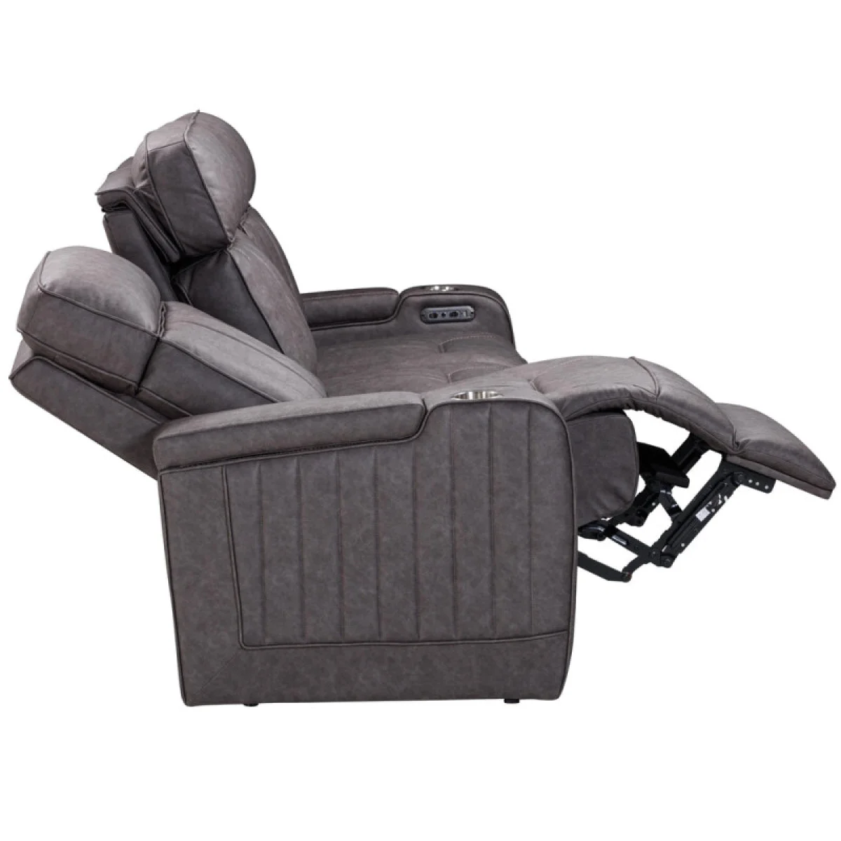 Equinox – Mercury Power Sofa With Power Headrests Recliners Brown 9