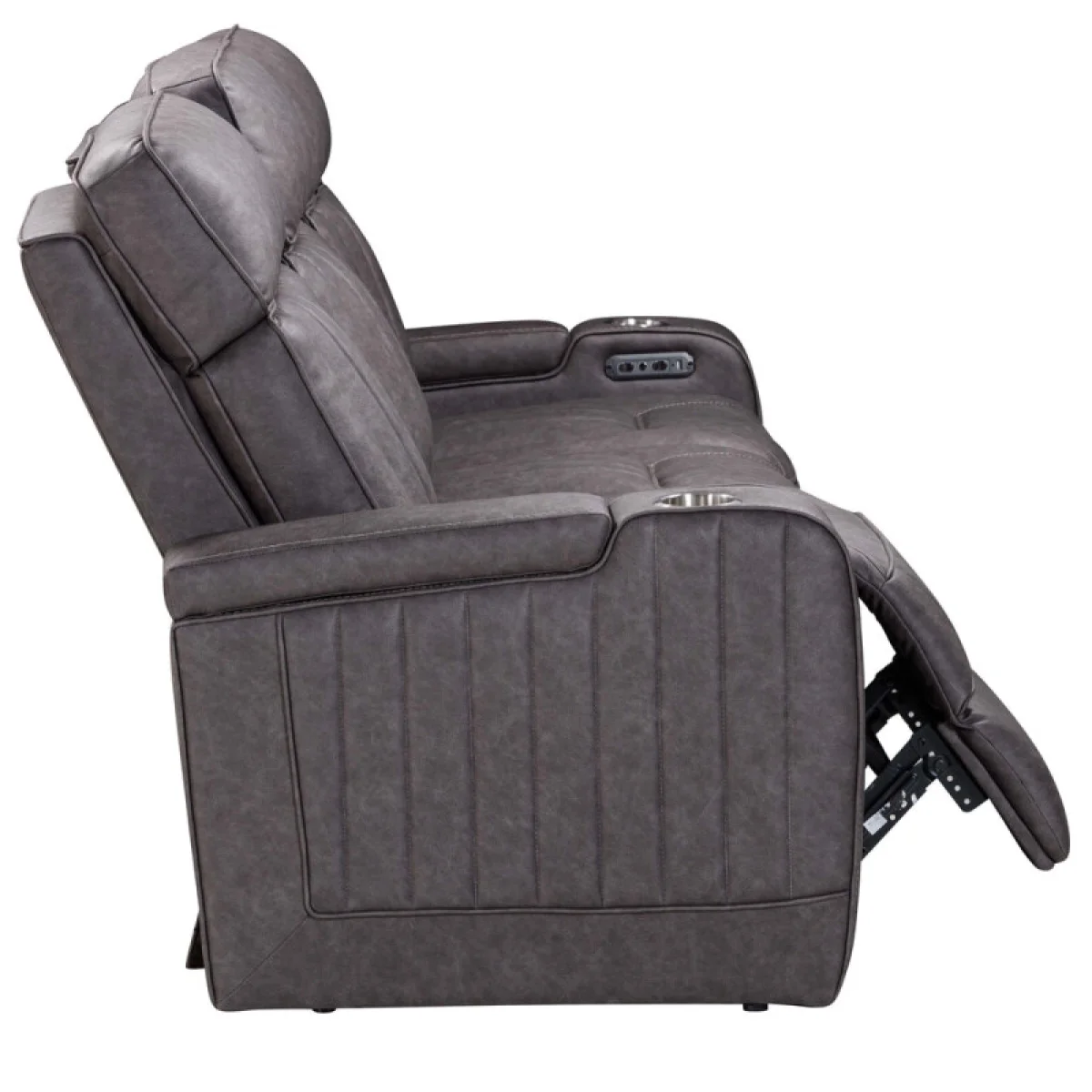Equinox – Mercury Power Sofa With Power Headrests Recliners Brown 10
