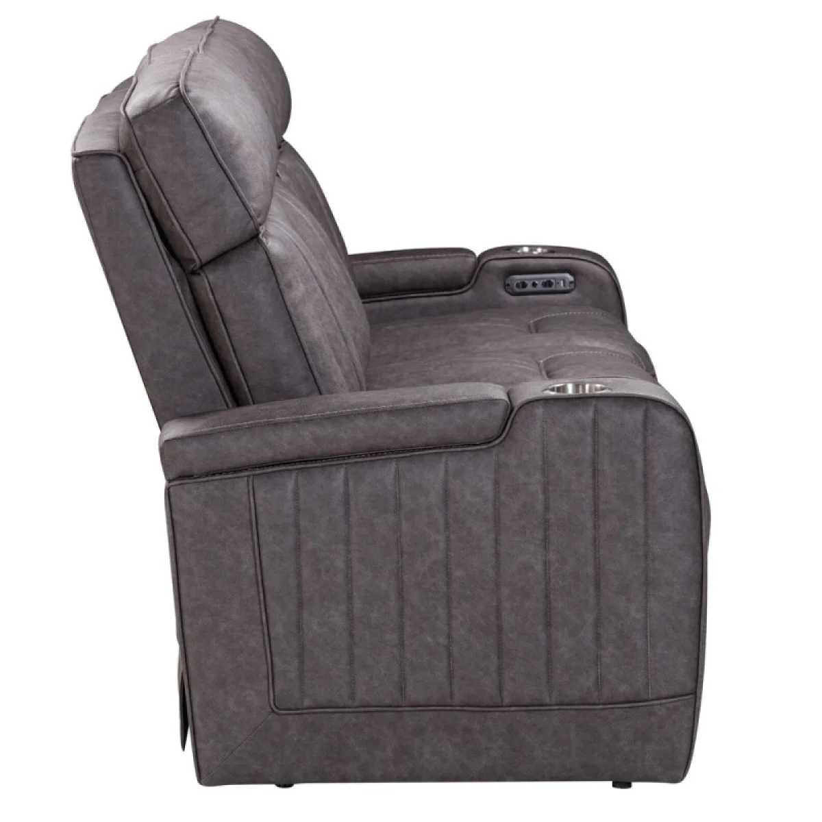 Equinox – Mercury Power Sofa With Power Headrests Recliners Brown 11