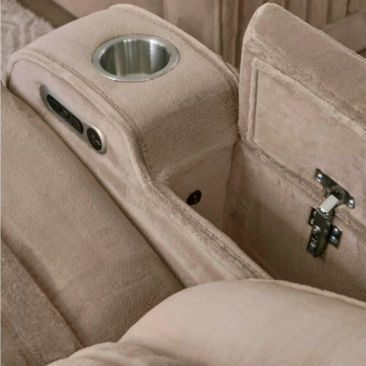 Equinox – Mushroom Power Sofa With Power Headrests Recliners Brown 7