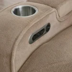 Equinox – Mushroom Power Sofa With Power Headrests Recliners Brown 18