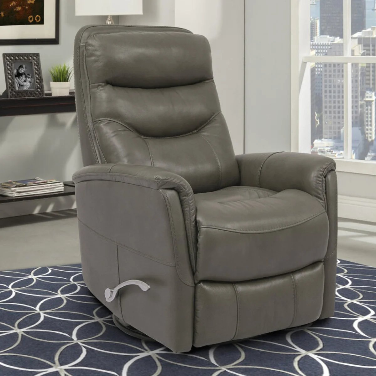 Gemini – Ice Manual Swivel Glider Recliner Recliners Gray 4