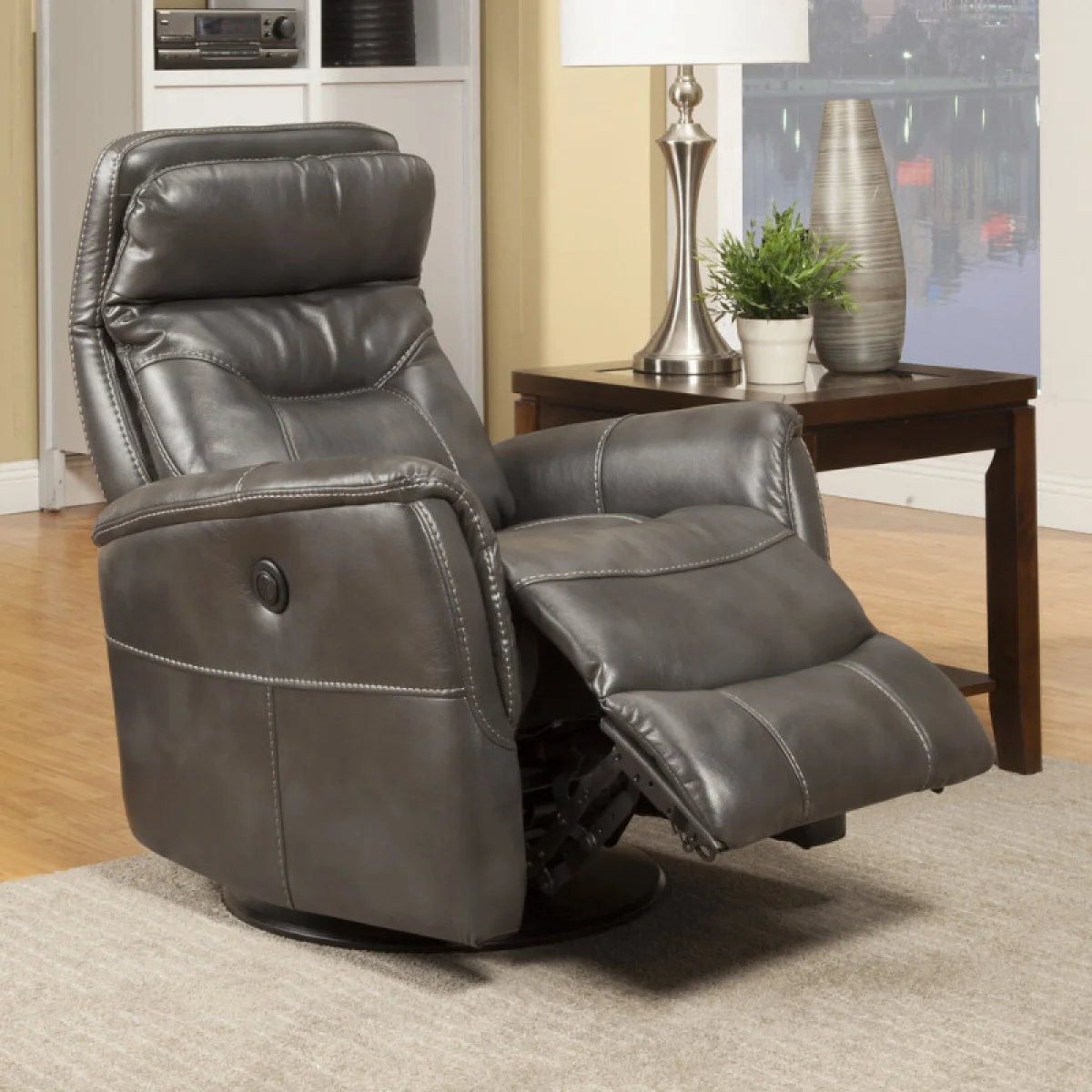 Gemini – Flint Power Swivel Glider Recliner Recliners Brown 7