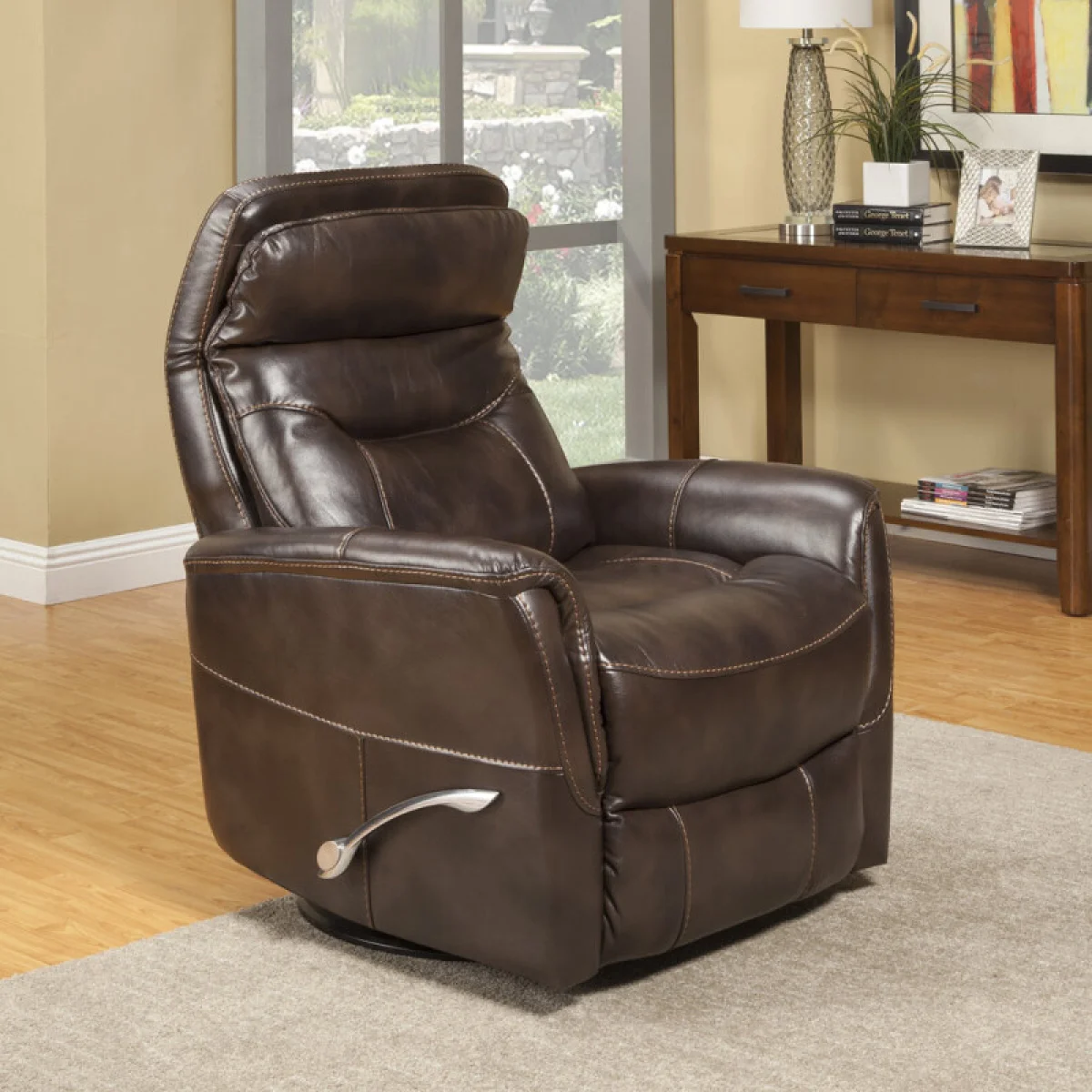Gemini – Truffle Manual Swivel Glider Recliner Recliners Brown 7